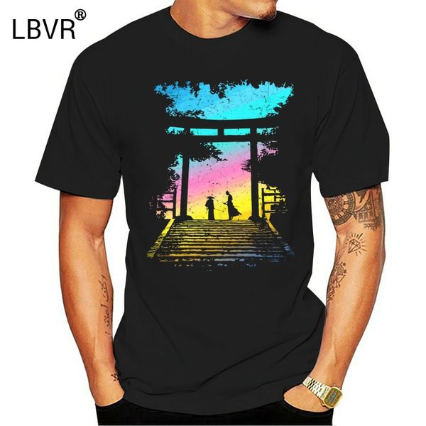 

japanese samurai temple t shirt for male round neck fashion tee