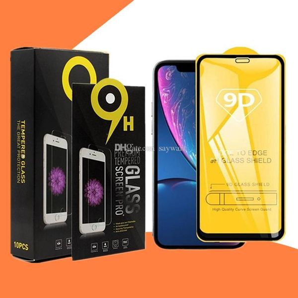 

9d full cover glue tempered glass screen protector for iphone 11 pro xr x xs max 8 7 6 samsung a80 a70 m10