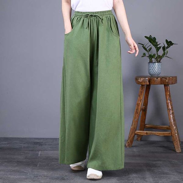 

women's pants & capris s-4xl women summer style female work loose trousers long cotton casual wide leg with pockets, Black;white