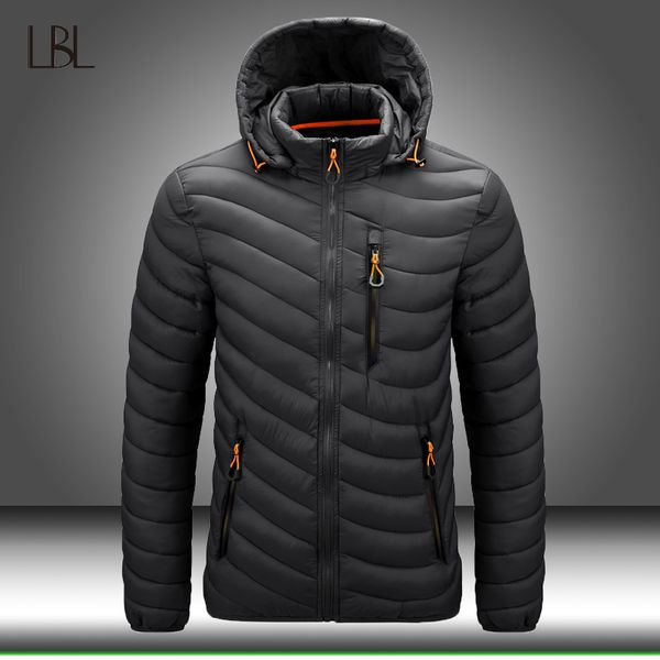 

men's down & parkas hoodies warm parka coat mens 2021 winter thick hooded cotton outwear men fashion jacket coats male casual brand clo, Black