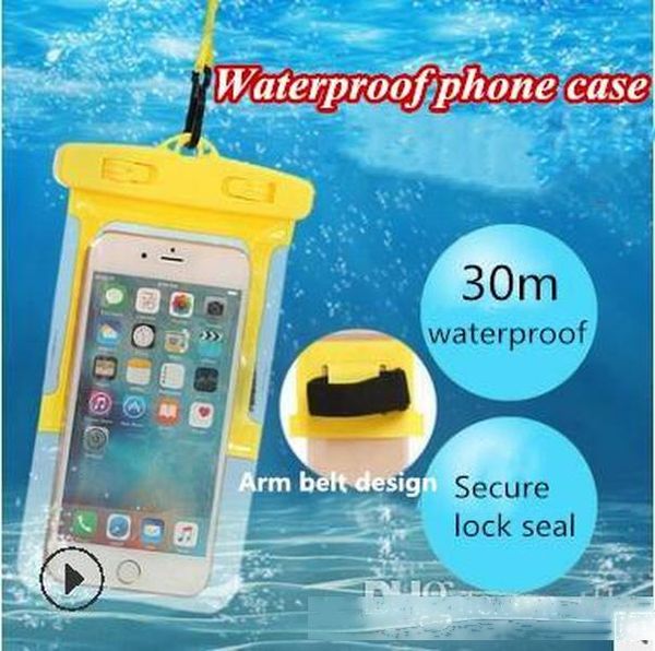 

2018 sport running waterproof pvc bag case dry bags protective universal phone bag pouch with armband belt diving swimming for smart phone