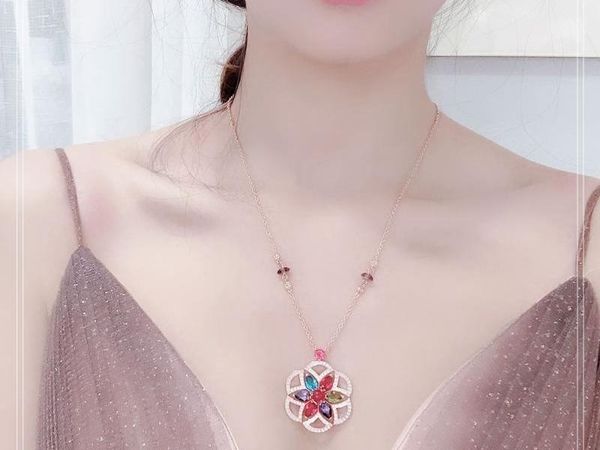 

fashion trend high-end temperament red necklace ms. the banquet the dance party high88, Silver