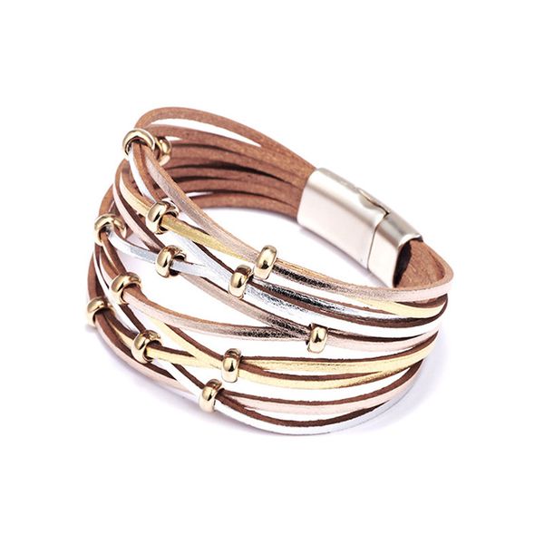 

guvivi 2020 new bracelets for women men fashion charm hollow leatter layers bracelet bangles riends jewelry gift, Golden;silver