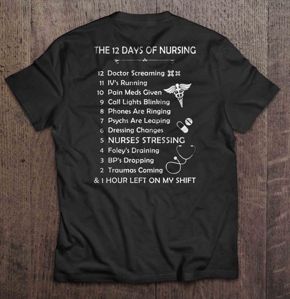 

men t shirt the 12 days of nursing & 1 hour left on my shift women t-shirt
