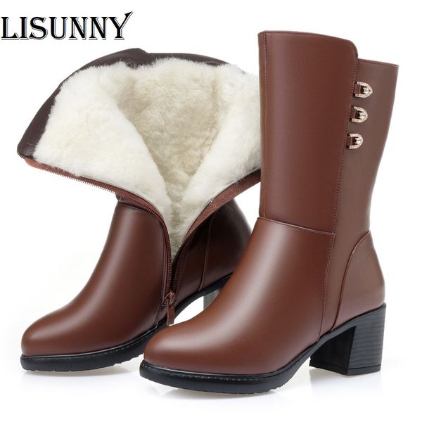 

2020 winter new women's long snow boots in the tube warm thick with wool lined thick women's boots, Black