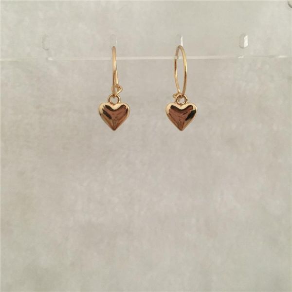 

lovely gold color heart charm small hoop earring for woman girl, Golden;silver