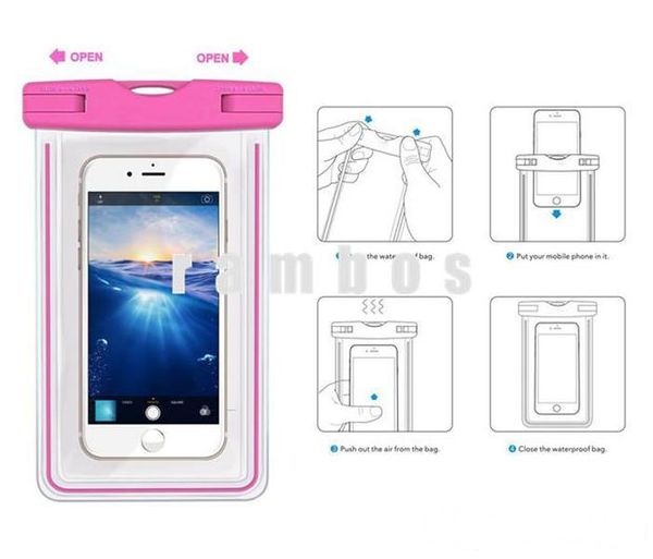 

2016 new waterproof case swimming cell phone dry bag luminous smartphone pouch for samsung galaxy grand prime