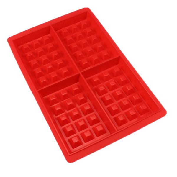 

1 piece waffles silicone mould mold pan tray cake baking cooking dessert cafe red