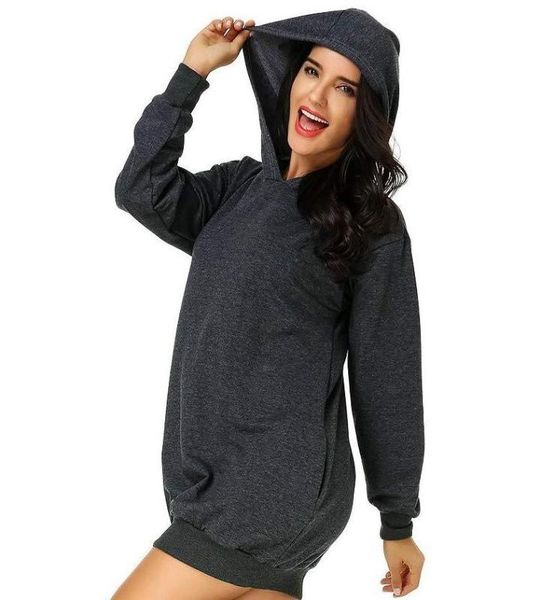 

women's hoodies & sweatshirts hooded long sleeve pockets drawstring casual irregular coat solid jacket 2021 women sweatshirt plus size, Black