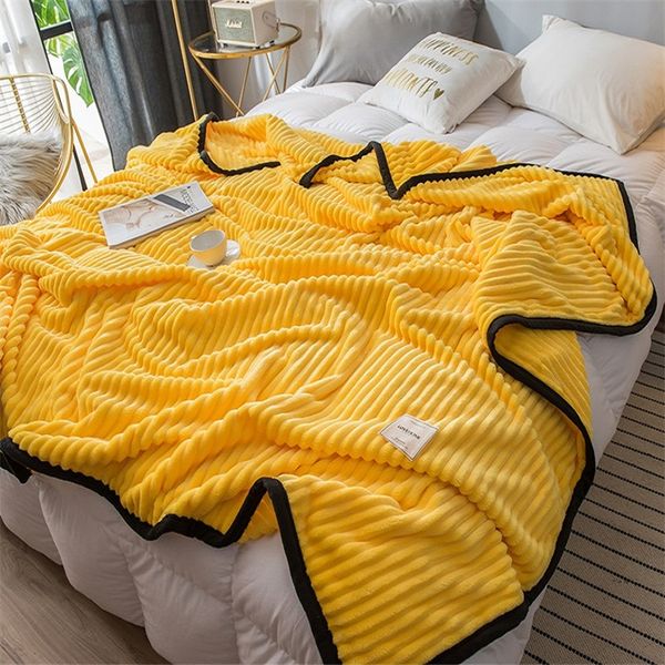 

blankets soft pink yellow striped blanket on for sofa couch travel/bed cover /car decorative portable plaids aircondition bedspread throw