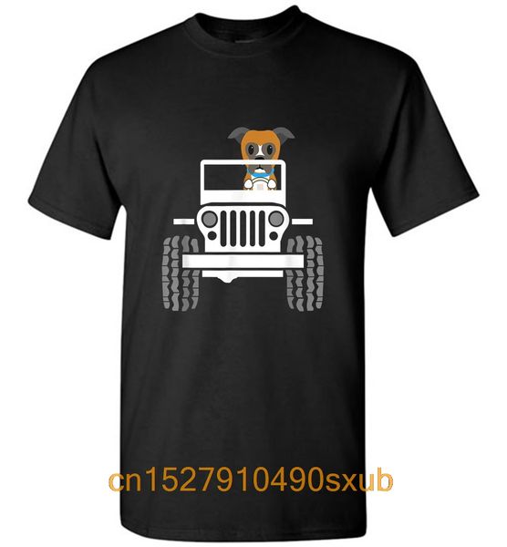 

trendy creative graphic t-shirt cute boxer jeep dog mom men t-shirt