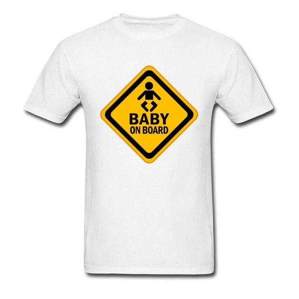 

baby on board & tees men t shirt funny father day round neck summer pure cotton tshirts slim fit short sleeve t-shirts