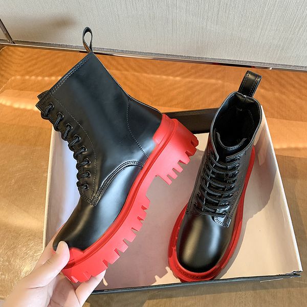 

boots women shoes 2020 fall new women boots ladies platform ankle mixed colors fashion cross-tied woman, Black