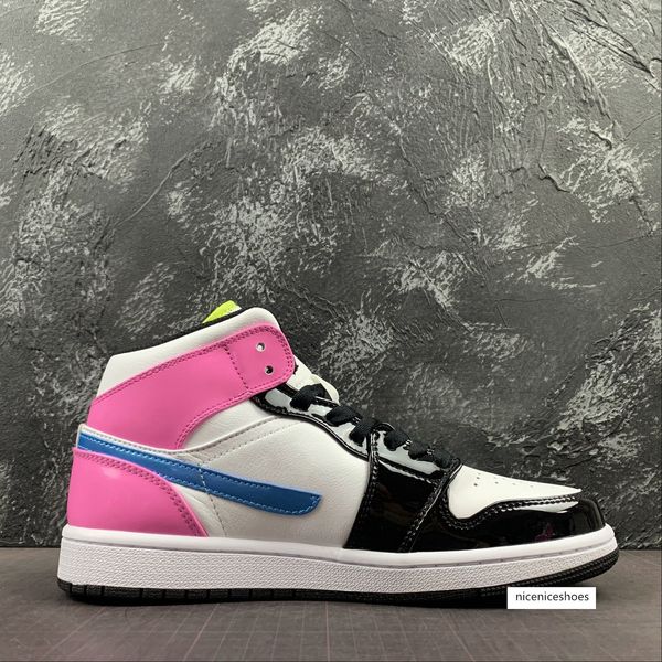 

1s mid white black cyber pink sneakers skateboard basketball shoes sneaker trainer running trainers kids youth men women factory