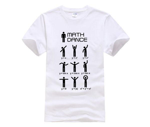 

men's white t shirt men math dance mathematical mathematics funny round neck short sleeve pure cotton tees for mans