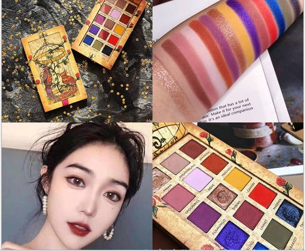 

wholesale make-up small crowd caged bird eye shadow 15 color pearl glitter powder eye shadow european beauty makeup turquoise drill glitter