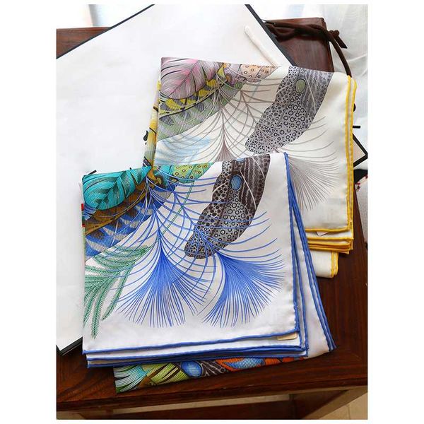 

100% silk square scarf women twill 18 momme fashion real silk scarf ladies soft luxury big shawl printed hijab foulard, Blue;gray