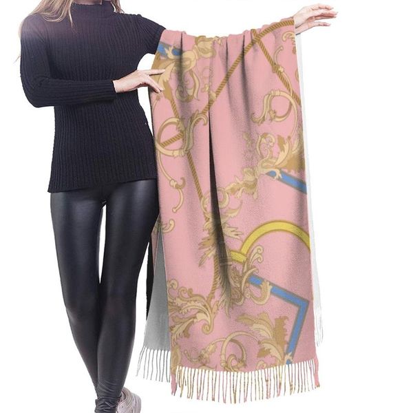 

scarves noisydesigns 2021 women scarf winter warm shawl and wraps creative pattern flowers floral pink soft long tassel female, Blue;gray