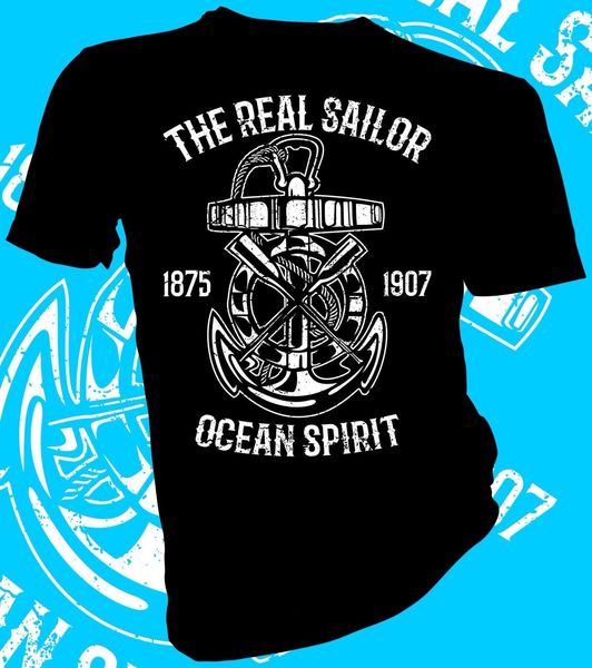 

2019 new fashion men tee shirt the real sailor, navy & female t-shirt