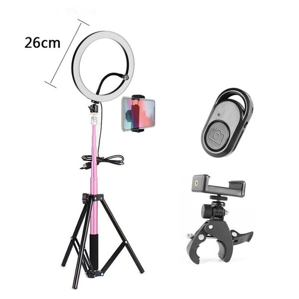 

ring light 10 26cm annular make-up lamp dimmable led ring light with tripod & phone holder for camera p/studio/phone/video