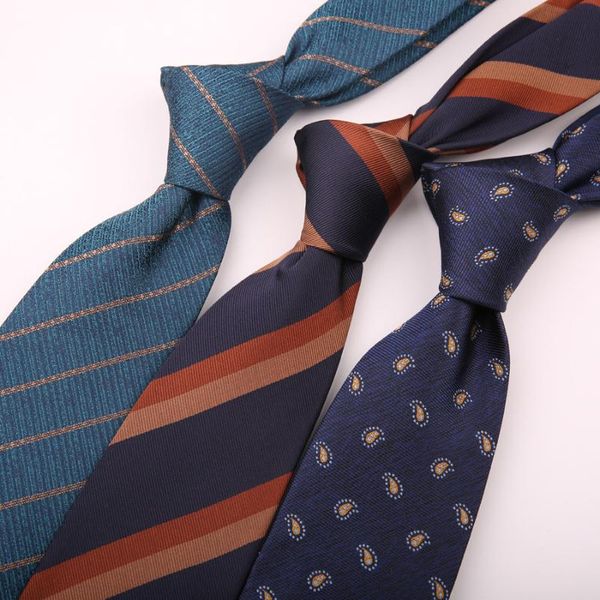 

neck ties linbaiway 8cm polyester for men skinny blue red necktie striped narrow gravata business female cravat custom logo, Blue;purple