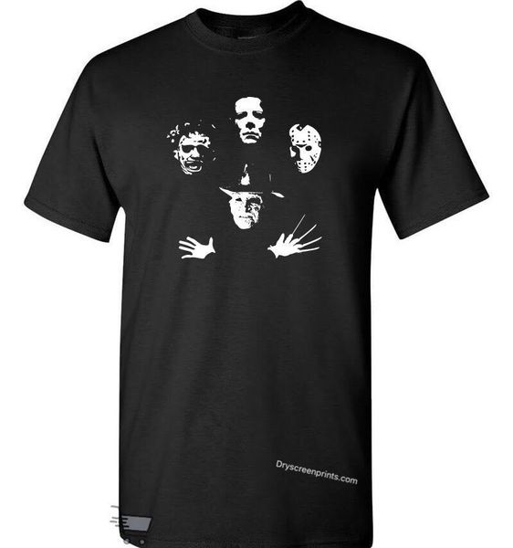 

лето 2018 с коротким рукавом плюс размер horror trio майкл майерс джейсон кожа лица freddy krueger tee shirt лето мужская одежда