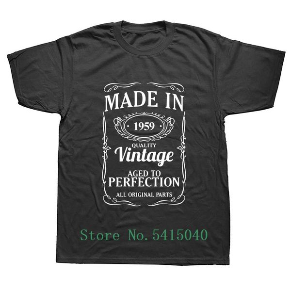 

60th birthday vintage aged to perfection 1959 60 years old t-shirt humor short sleeve streetwear funny 100% cotton 3d t shirt