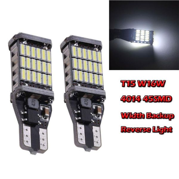 

t15 2pcs 4014 45smd led canbus width backup reverse light bulb white 6500k turn signal light brake reverse #py10
