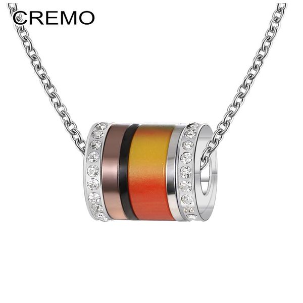 

cremo georgette crystal pendant necklace steel chain necklace women interchangeable charm combination pendant charm femme bijoux, Silver