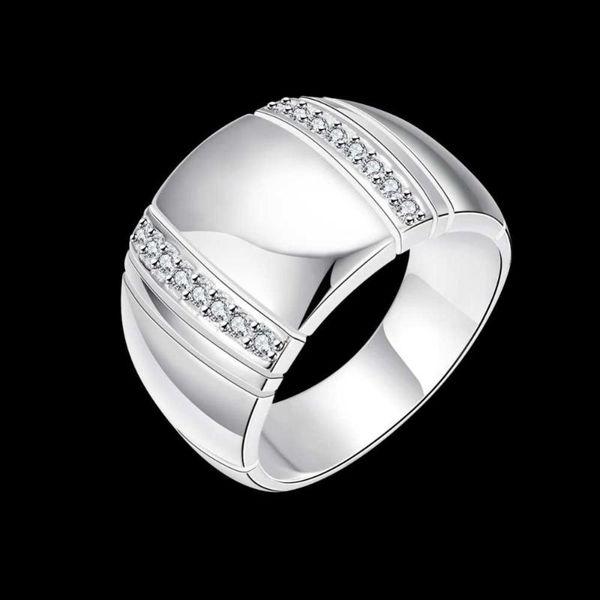 

cluster rings 925 sterling silver woman/ man lover's ring cz crystal wedding engagement wholesale fashion finger jewelry, Golden;silver