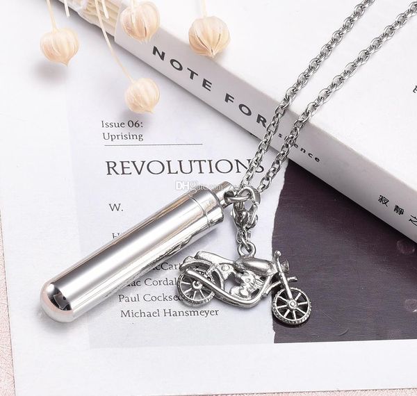 

cremation jewelry pendant hold memorial ashes stainless steel cylinder keepsake urn003, Silver
