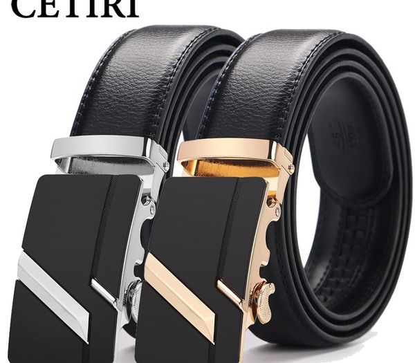 

cetiri male belt 110cm 120cm 130cm 140cm 150cm plus size long 2018 new designer leather strap automatic buckle belts for men y200520, Black;brown