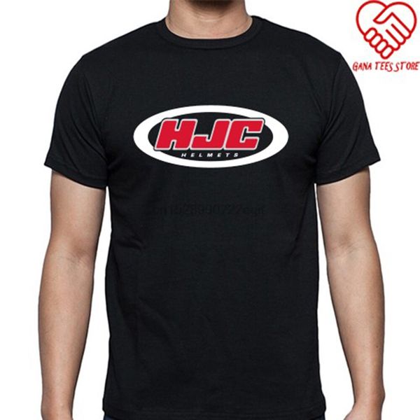 

new hjc helmets racing logo men black t-shirt size s-3xl