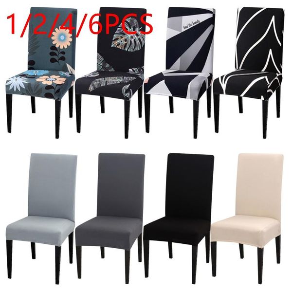 

chair covers 1/2/4/6pcs elastic printed dining cover removable slipcover anti-dirty kitchen seat case polyester stretch
