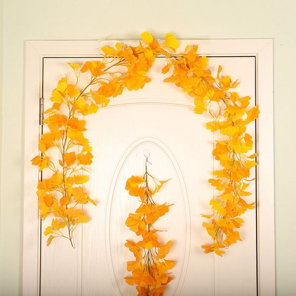 

ginkgo biloba flower yellow artificial flowers ginkgo biloba plant cane home decoration door hanging window hanging vine