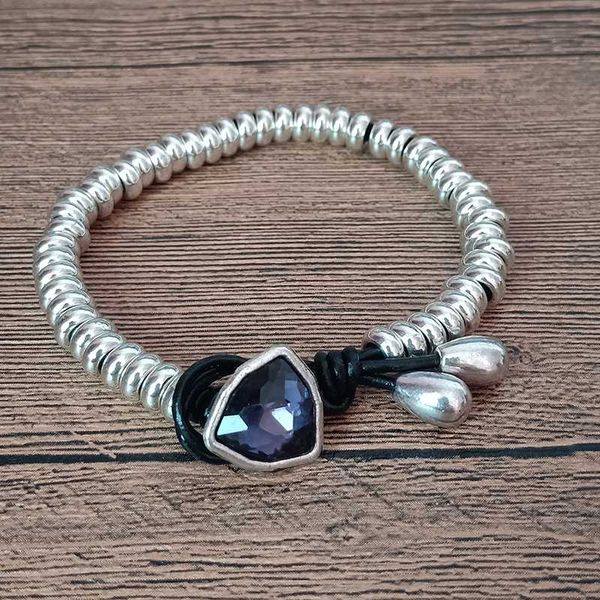 

handmade strand бисер браслет кристалл шарм-коричневый черный кожаный шнур браслет, Golden;silver