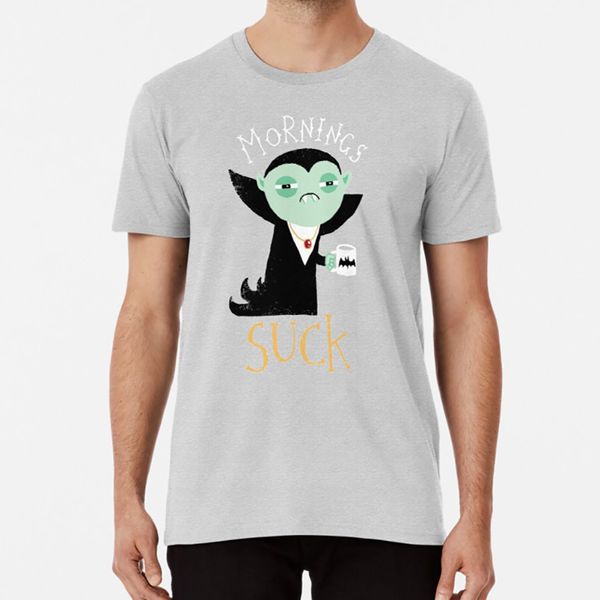 

mornings suck t shirt dracula morning coffee funny cute horror character dinomike