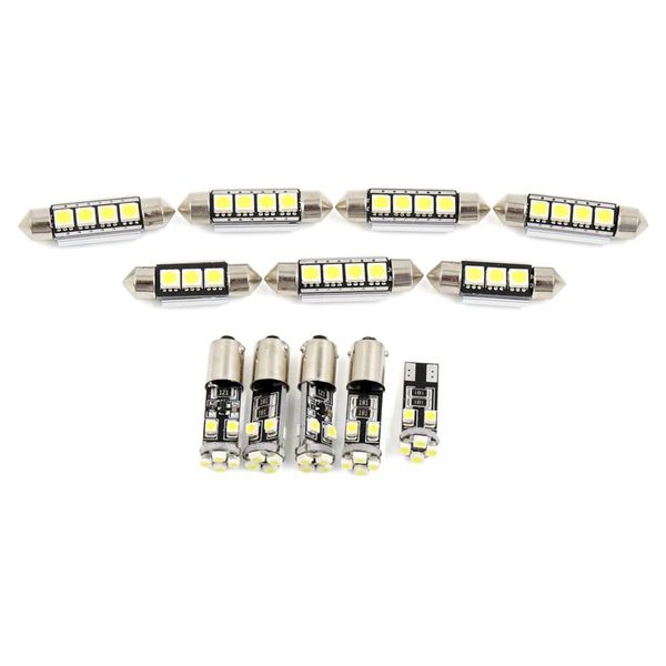 

12pcs white car interior e map reading led lights cargo area bulbs kit