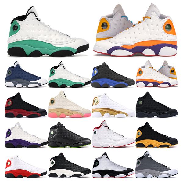 

new mens basketball shoes 13s flint hyper royal lucky green playground balck cat he got game cny men sports sneaker trainers outdoor fashion, White;red
