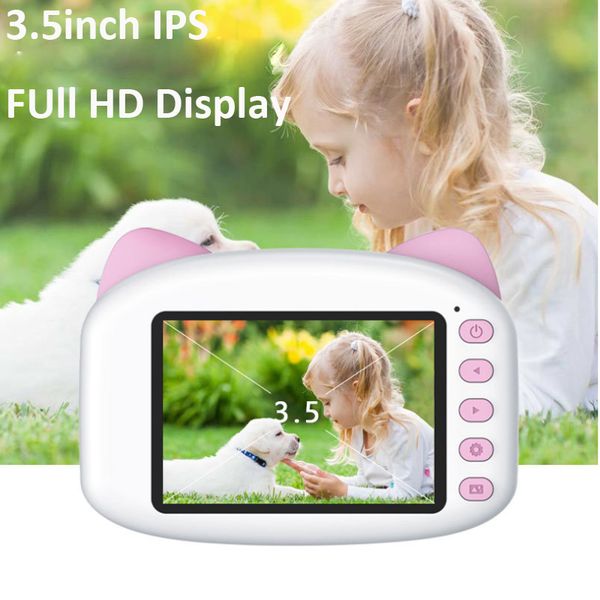 

3,5 дюйма дети камеры hd 1080p мультфильм детей цифровой фотоаппарат игрушки с mp3 puzzle game игрушка подарок на день рождения для детей