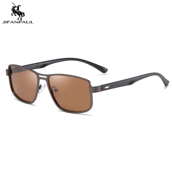 

jifanpaul brand men's sunglasses uv400 polarized square metal frame fishing driving travel sunglasses ing, White;black