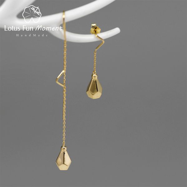 

dangle & chandelier lotus fun moment real 925 sterling silver handmade fashion jewelry minimalist style creative design light bulb earrings