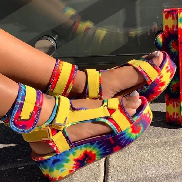 

summer platform sandals for women mixed colors platform sandals women wedge high heels shoes non-slip breathable women's sandal, Black
