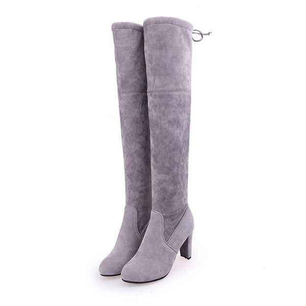 

size 34-43 2020 autumn winter boots women shoes black over the knee boots warm female woman thigh high