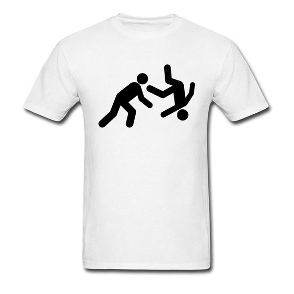 

men t-shirt judo stickman throw 100% cotton young tshirt swag short sleeve tees shirts simple