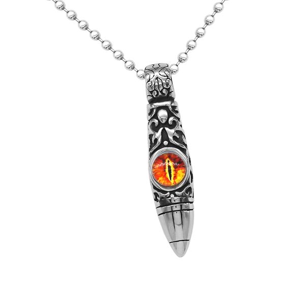 

punk mens готических charms глаза vintage flower pattern ожерелье из нержавеющей стали, Silver