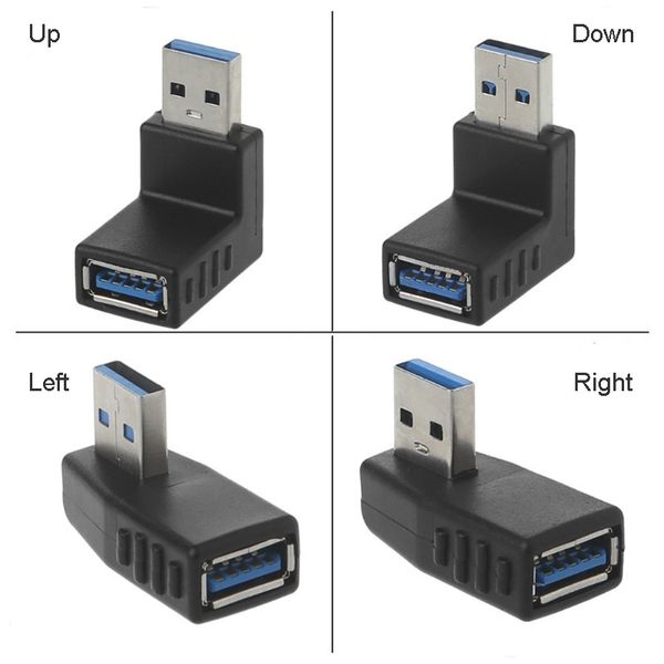 

90 degree usb 3.0 a male to female adapter connector extender plug coupler for lappc left,right and up,down jk2007kd
