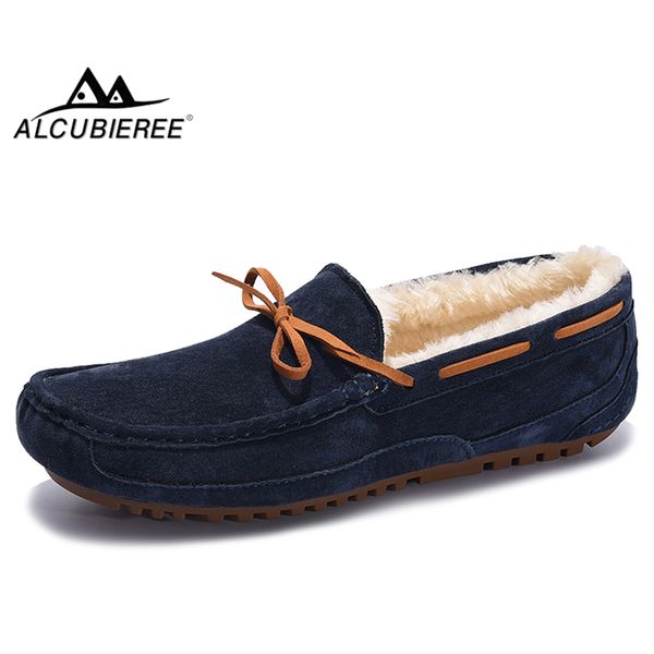 

alcubieree winter mens кисточкой мокасины замша мокасины теплый скольжения на обувь человек повседневная обувь лодки комфорт вождения обувь, Black