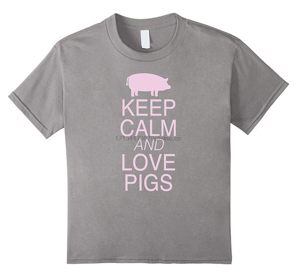 

сохраняйте спокойствие и любовь свиньи футболку розовый графический дизайн tee