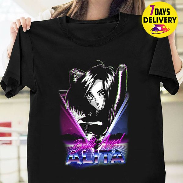 

alita battle angel science fiction t shirt black size s-3xl